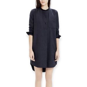 Madewell Flannel Latitude Shirtdress in Charcoal Grey
